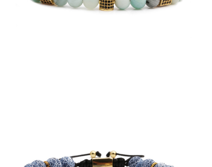 Fashion Peacock Beads Weathered Stone Malachite Woven Beaded Bracelet,Fashion Bracelets