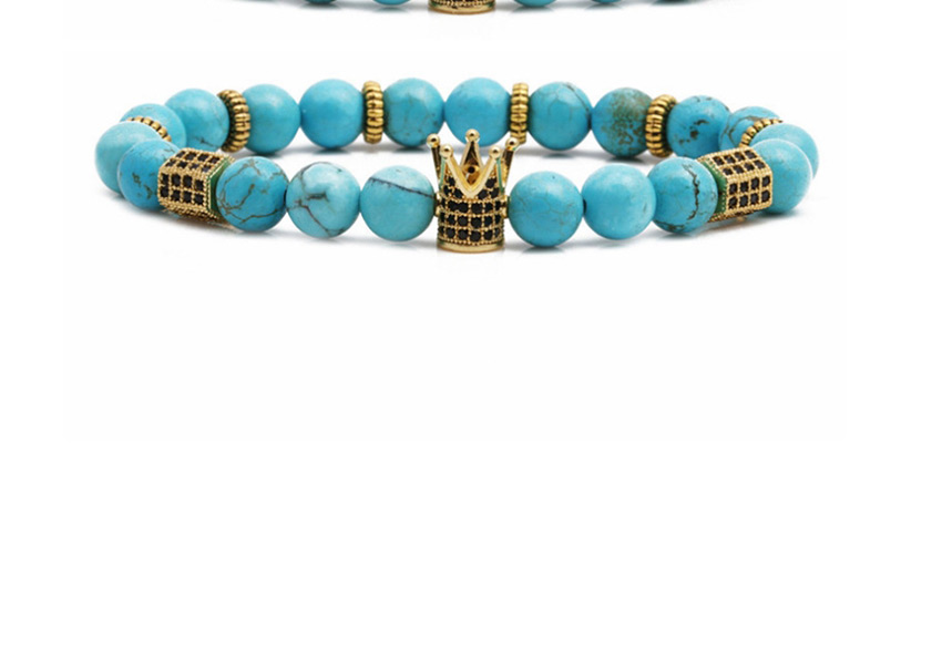 Fashion Blue Pine Weave Tiger Eye Turquoise Beaded Bracelet,Fashion Bracelets