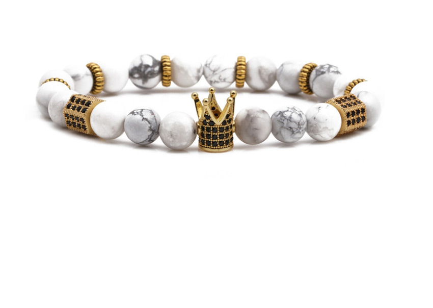Fashion White Pine Beads Tiger Eye Turquoise Beaded Bracelet,Fashion Bracelets