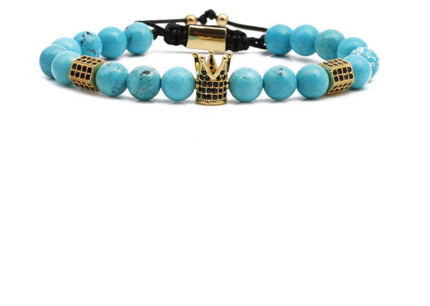 Fashion Blue Pine Beads Tiger Eye Turquoise Beaded Bracelet,Fashion Bracelets