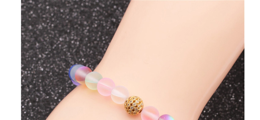 Fashion Rose Gold Diamond Ball Moonstone Color Zirconium Diamond Bead Bracelet,Fashion Bracelets