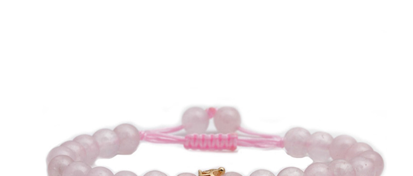Fashion Pink Crystal Crown Tiger Eye Frosted Stone Shoushan Stone Powder Crystal Crown Braided Bracelet,Fashion Bracelets