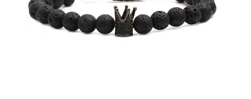 Fashion Volcano Grabs The Black Crown Volcanic Stone Crown Braided Adjustable Bracelet,Fashion Bracelets