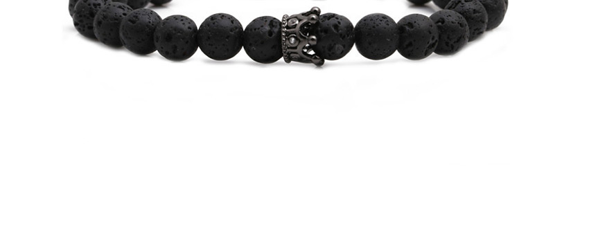 Fashion Volcano Grabs The Black Crown Volcanic Stone Crown Braided Adjustable Bracelet,Fashion Bracelets