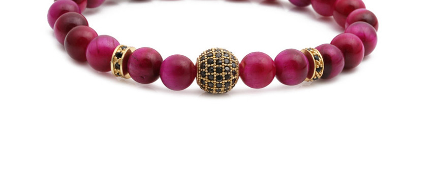 Fashion Red Suit Tiger Eye Bend Cross Diamond Ball Bead Bracelet,Bracelets Set