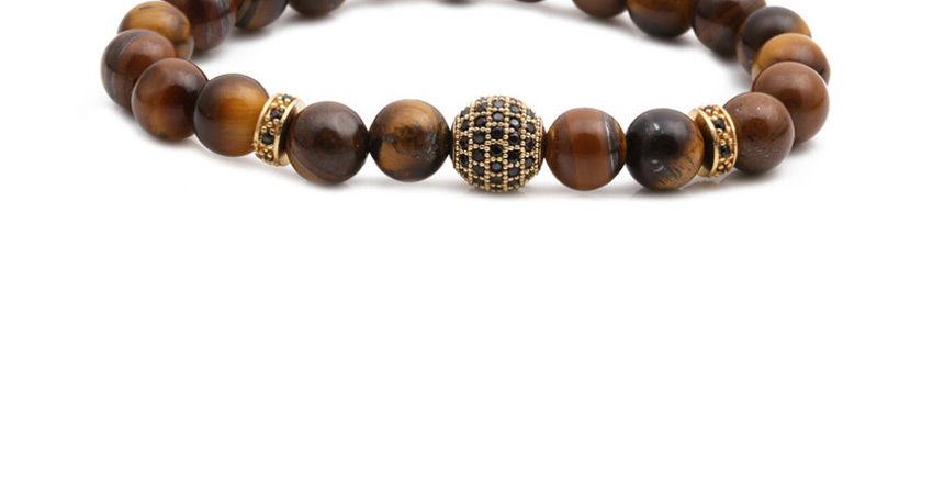 Fashion Khaki Suit Tiger Eye Bend Cross Diamond Ball Bead Bracelet,Bracelets Set