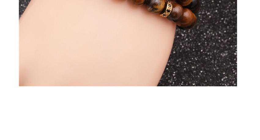 Fashion Khaki Suit Tiger Eye Bend Cross Diamond Ball Bead Bracelet,Bracelets Set
