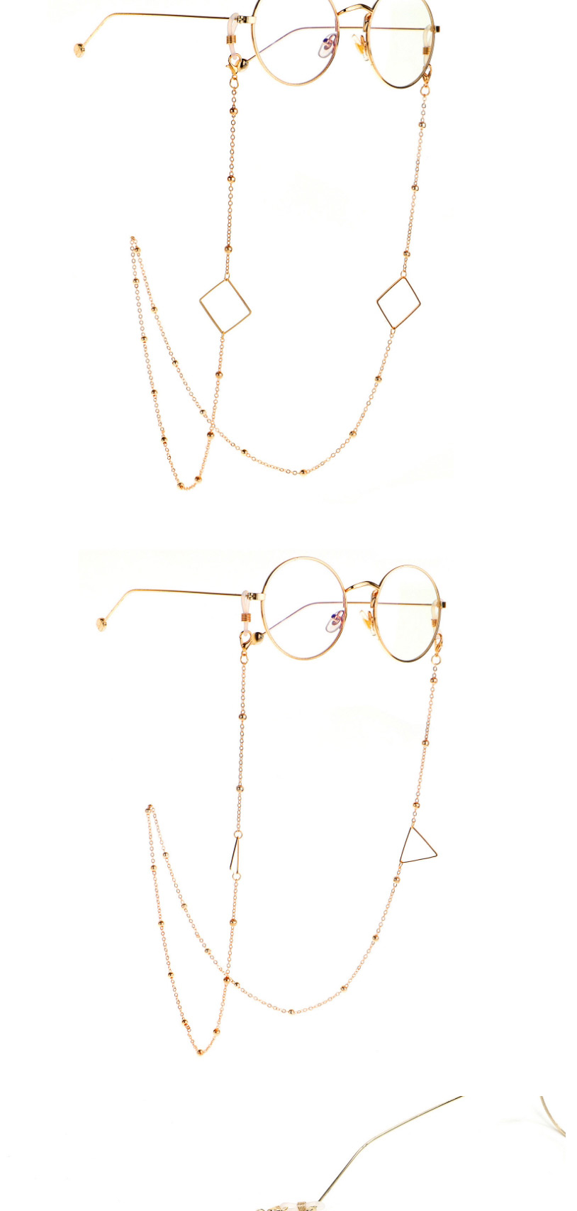 Fashion Triangle Triangle Geometry Color Retention Beaded Glasses Chain,Glasses Accessories