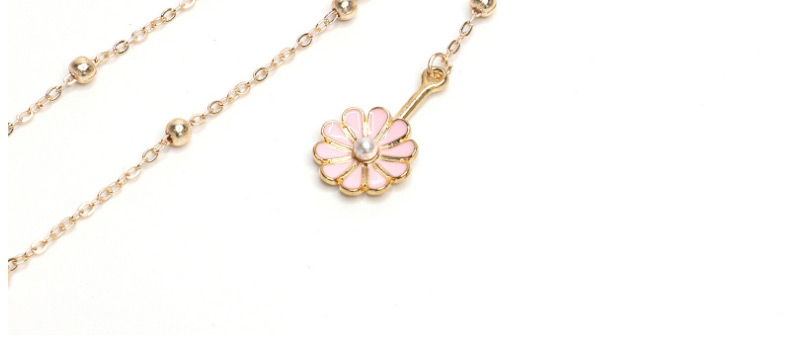 Fashion Pink Small Daisy Color Retaining Bead Metal Chain Glasses Chain,Glasses Accessories