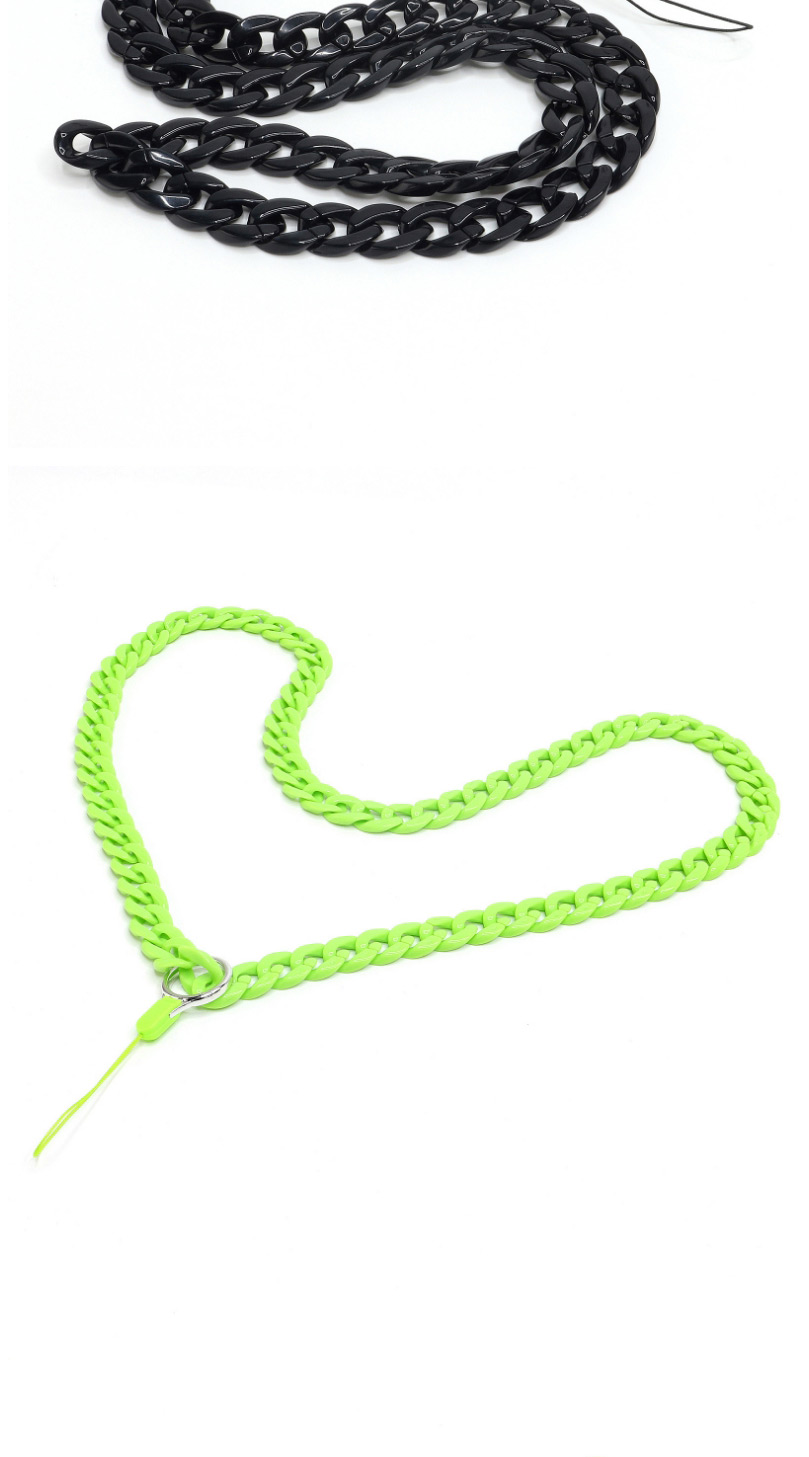 Fashion Green Acrylic Solid Color Chain Hanging Neck Mobile Phone Chain,Anti-Dust Plug