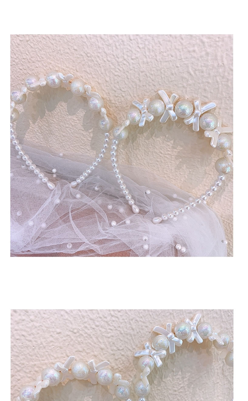Fashion White Imported Frosted Pearl Bow Fine-edged Headband,Head Band