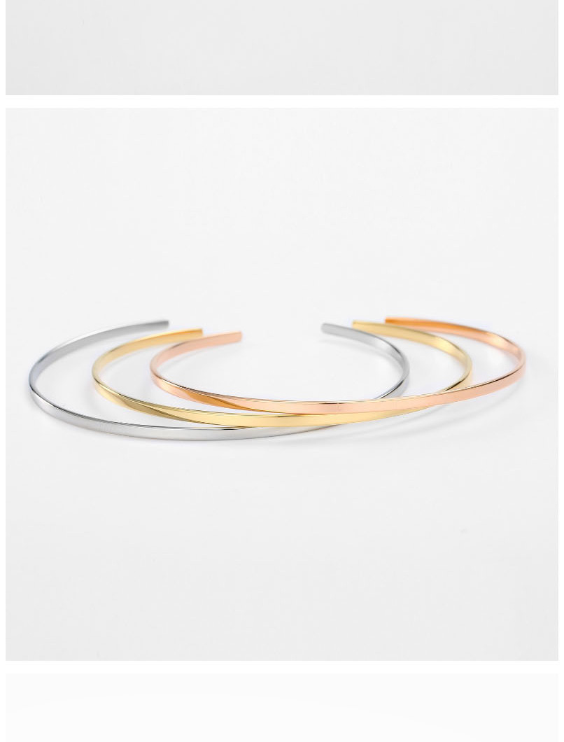 Fashion Steel Color Stainless Steel C-shaped Opening Bracelet,Bracelets