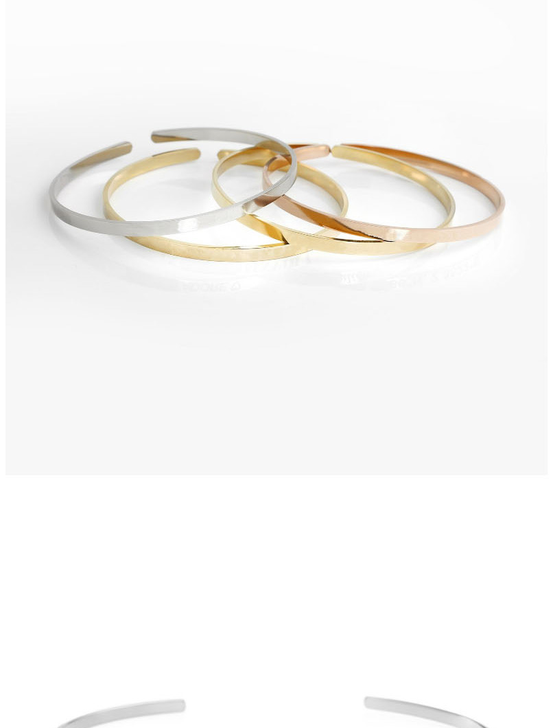 Fashion 14k Gold Stainless Steel C-shaped Opening Bracelet,Bracelets