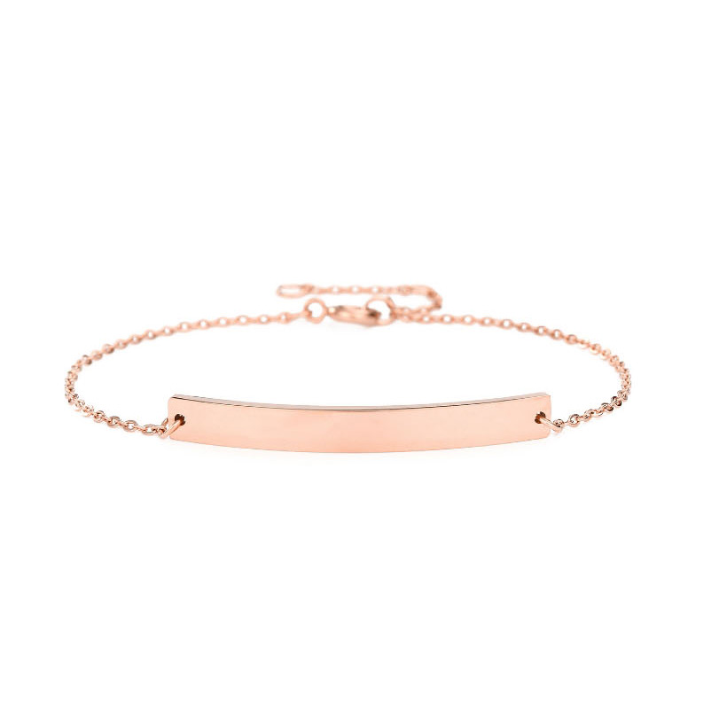 Fashion Rose Gold Stainless Steel Word Smile Stitching Chain Bracelet,Bracelets