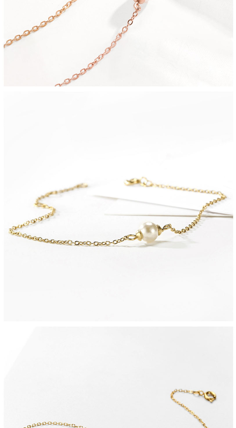 Fashion Steel Color Fine-edged Bracelet With Pearl Chain,Bracelets