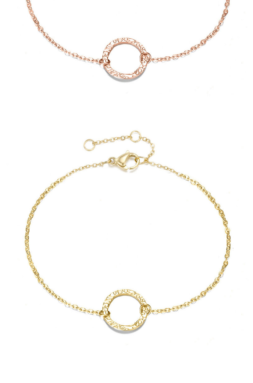 Fashion 14k Gold Hollow Round Adjustable Chain Bracelet,Bracelets