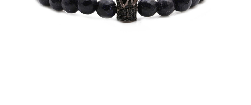 Fashion Blue Diamond Crown Faceted Lansha Beaded And Diamond Crown Bracelet,Fashion Bracelets