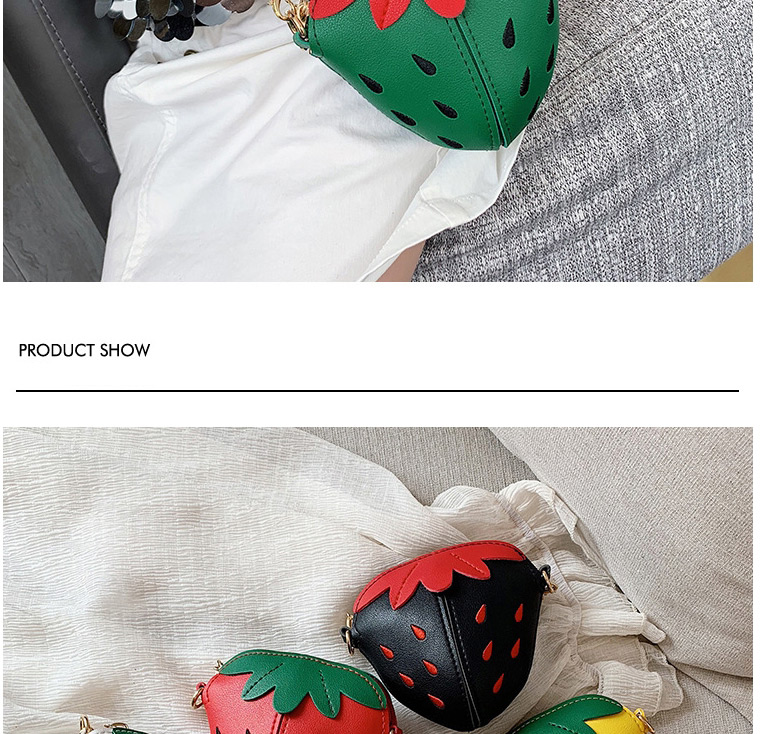 Fashion Green Strawberry Chain Children S Shoulder Crossbody Bag,Shoulder bags