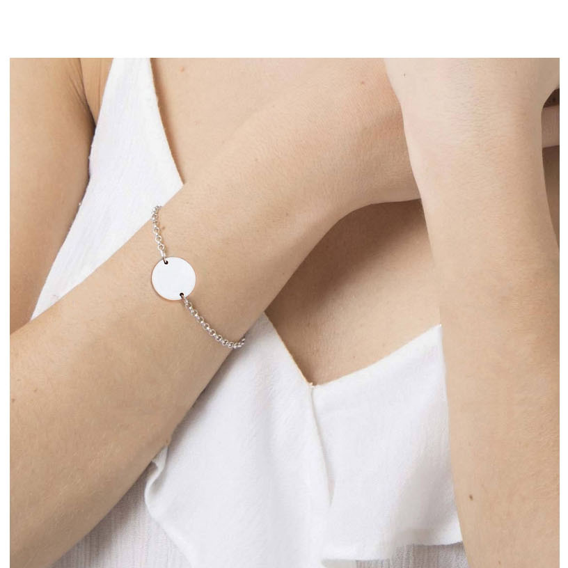 Fashion Steel Color Geometric Large Round Chain Adjustable Bracelet,Bracelets