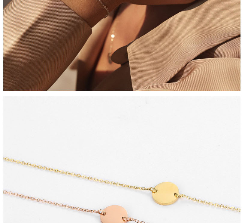 Fashion Rose Gold Middle Round Chain Adjustable Bracelet,Bracelets