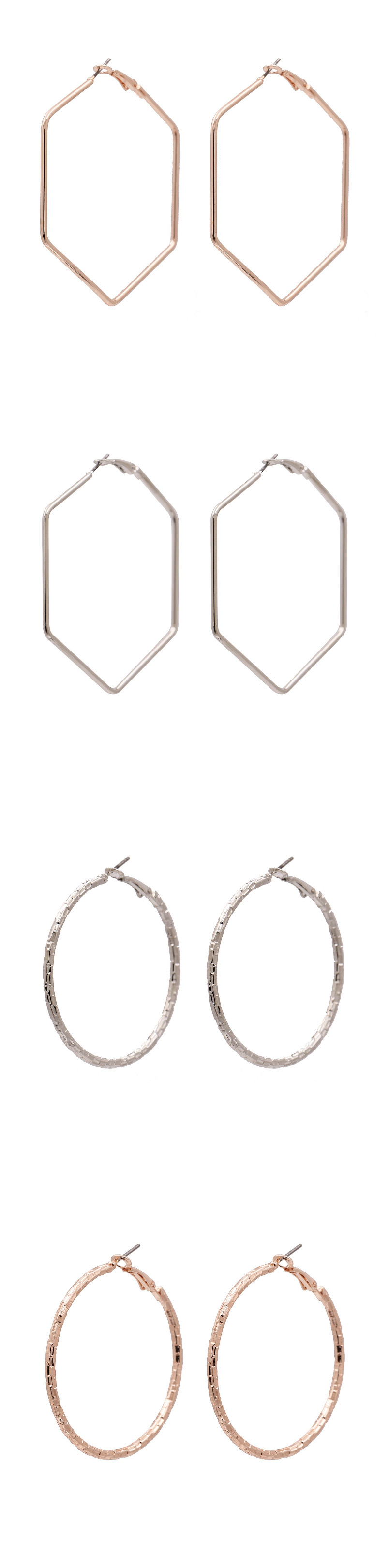 Fashion Round Silver Polygonal Geometric Stars Love Alloy Earrings,Stud Earrings