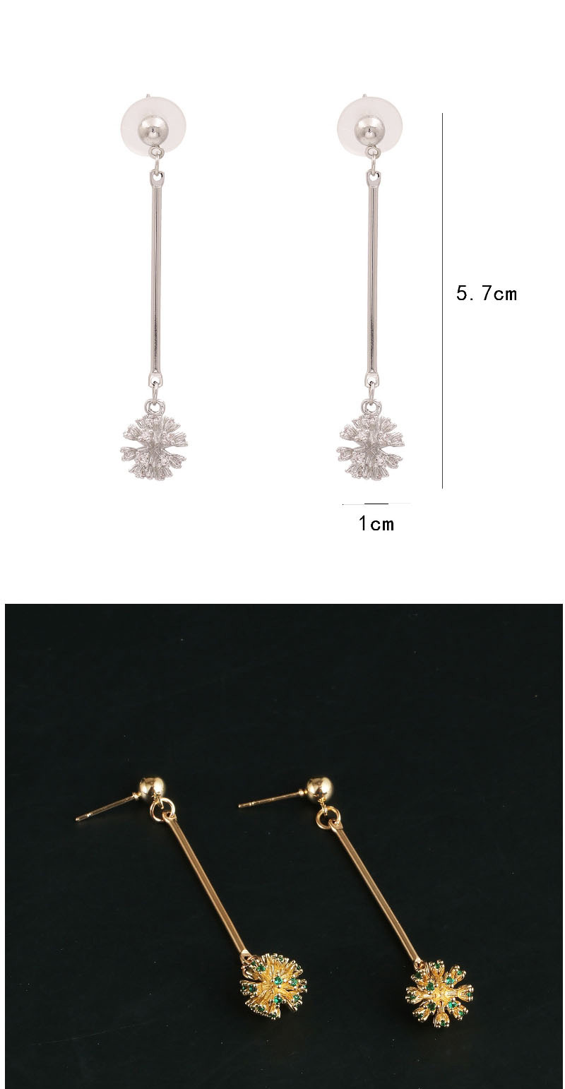Fashion Gold + Green Firework Alloy Notched Diamond Earrings,Stud Earrings
