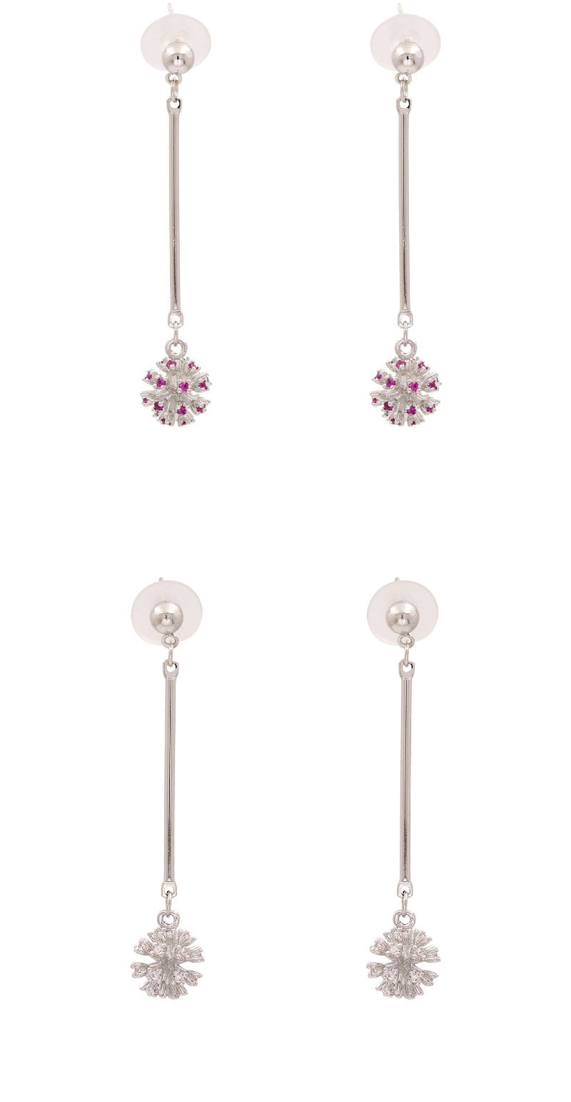 Fashion Silver + White Firework Alloy Notched Diamond Earrings,Stud Earrings