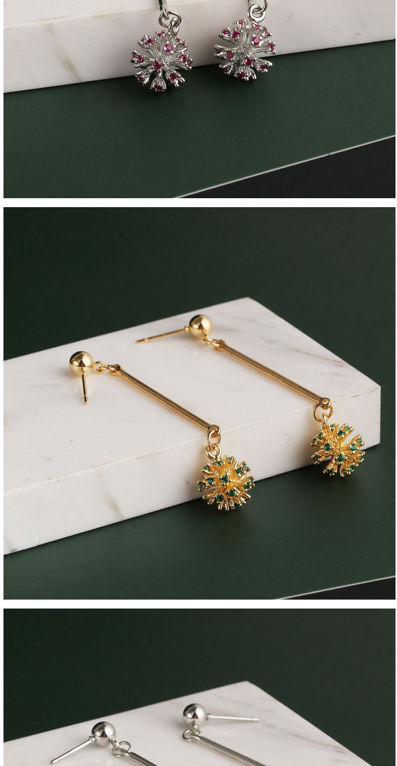 Fashion Gold + White Firework Alloy Notched Diamond Earrings,Stud Earrings