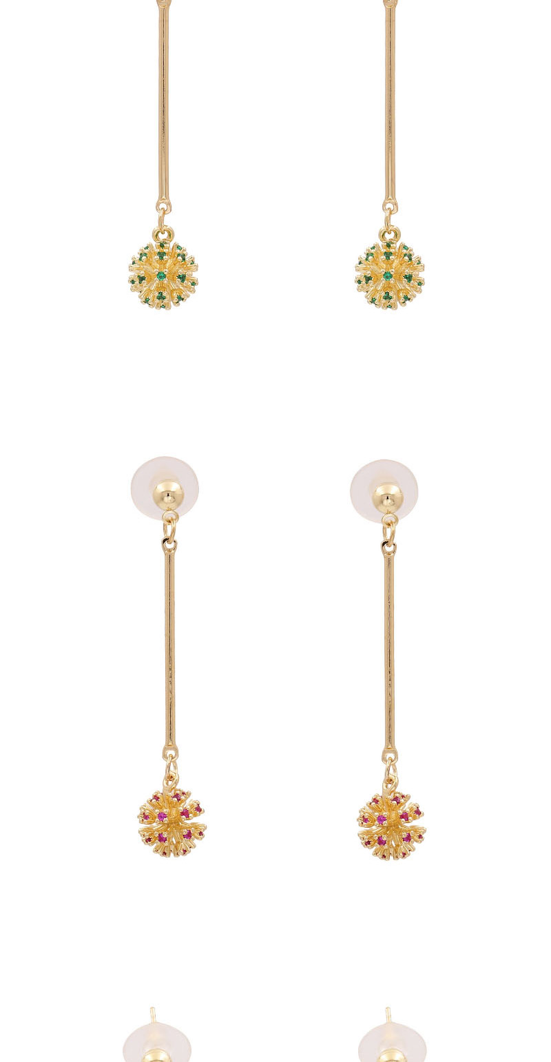 Fashion Gold + Purple Firework Alloy Notched Diamond Earrings,Stud Earrings