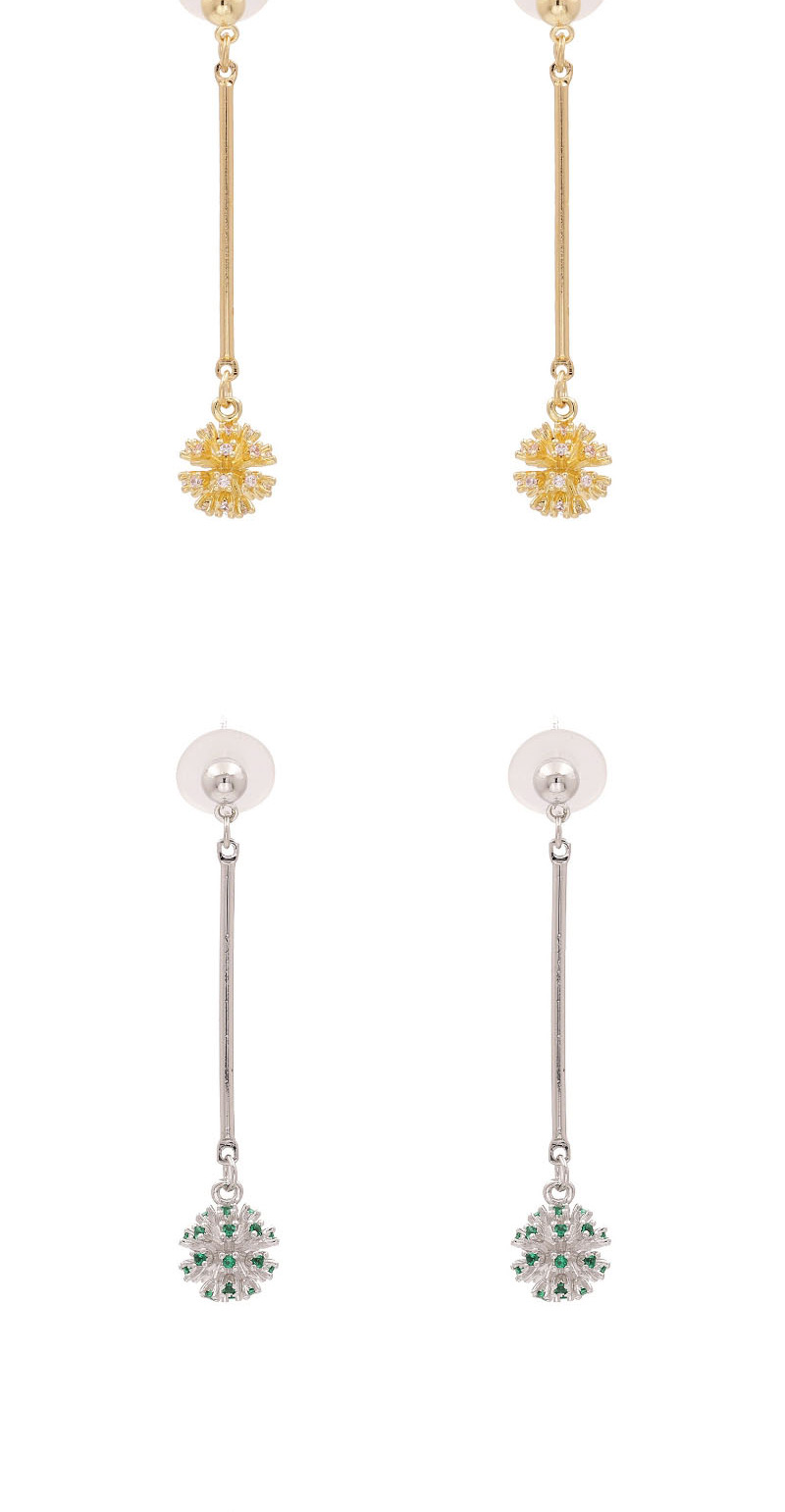 Fashion Silver + White Firework Alloy Notched Diamond Earrings,Stud Earrings