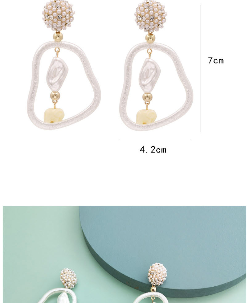 Fashion Pink Acrylic Pearl Earrings With Diamonds And Diamonds,Stud Earrings