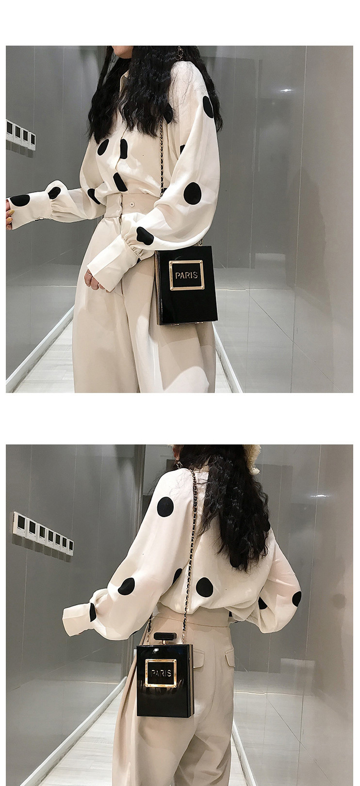 Fashion Black Acrylic Transparent Hard Shell Chain Shoulder Bag,Shoulder bags