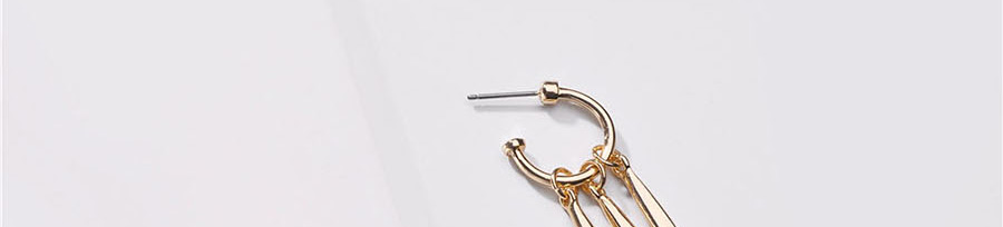 Fashion Golden Alloy Geometric Tassel Earrings,Hoop Earrings