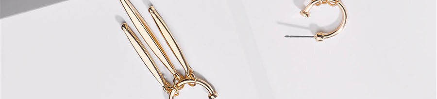 Fashion Golden Alloy Geometric Tassel Earrings,Hoop Earrings