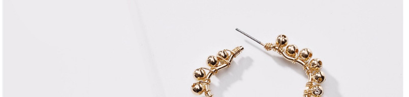 Fashion Golden Geometric Weave Winding Golden Beads Earrings,Hoop Earrings