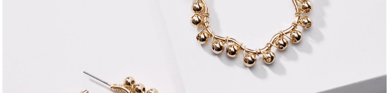 Fashion Golden Geometric Weave Winding Golden Beads Earrings,Hoop Earrings