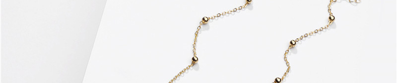 Fashion Golden Natural Stone Beaded Round Bead Alloy Short Necklace,Chains