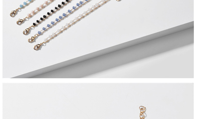 Fashion Navy Blue Crystal Bead Chain Alloy Resin Bracelet,Fashion Bracelets