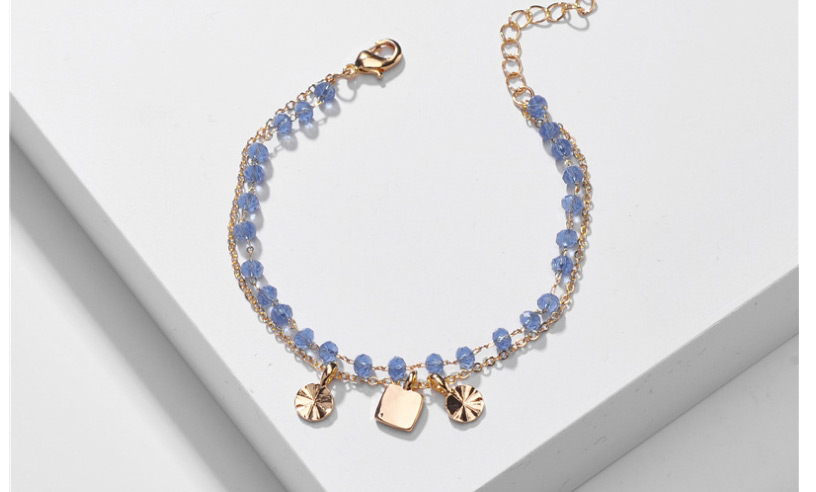 Fashion Navy Blue Crystal Bead Chain Alloy Resin Bracelet,Fashion Bracelets