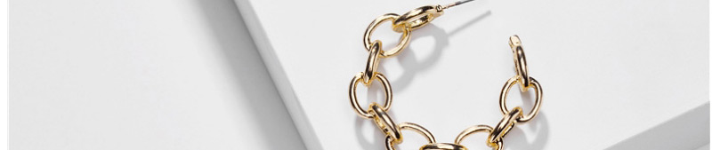 Fashion Gold Alloy Hollow Twist Chain C Earrings,Hoop Earrings