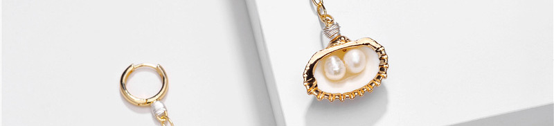 Fashion Golden Natural Shell Pearl Alloy Earrings,Drop Earrings