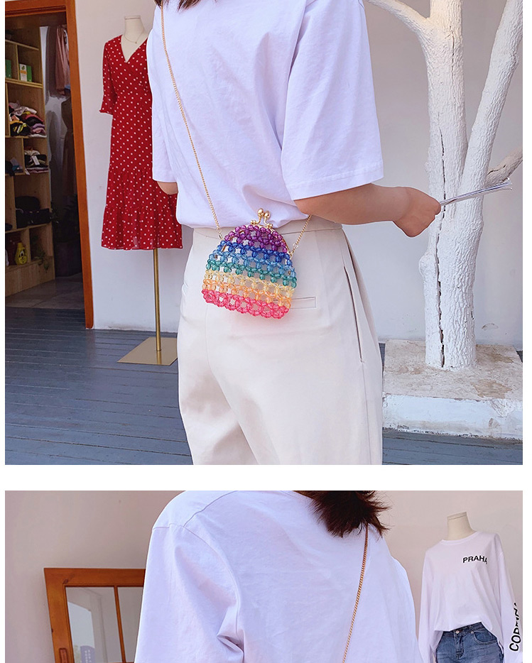 Fashion Color Beaded Braided Chain Shoulder Bag,Shoulder bags