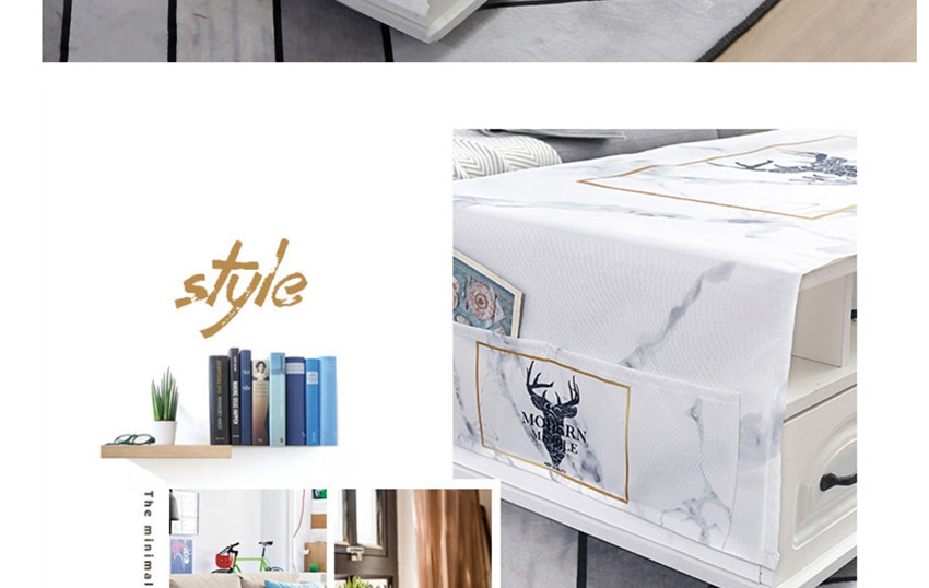 Fashion Air Conditioning (70 * 180cm) Dustproof Printed Cotton And Linen Coffee Table Cloth With Pocket,Home Textiles