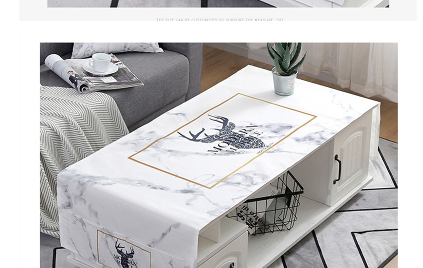 Fashion Nordic Impression (80 * 190cm) Dustproof Printed Cotton And Linen Coffee Table Cloth With Pocket,Home Textiles