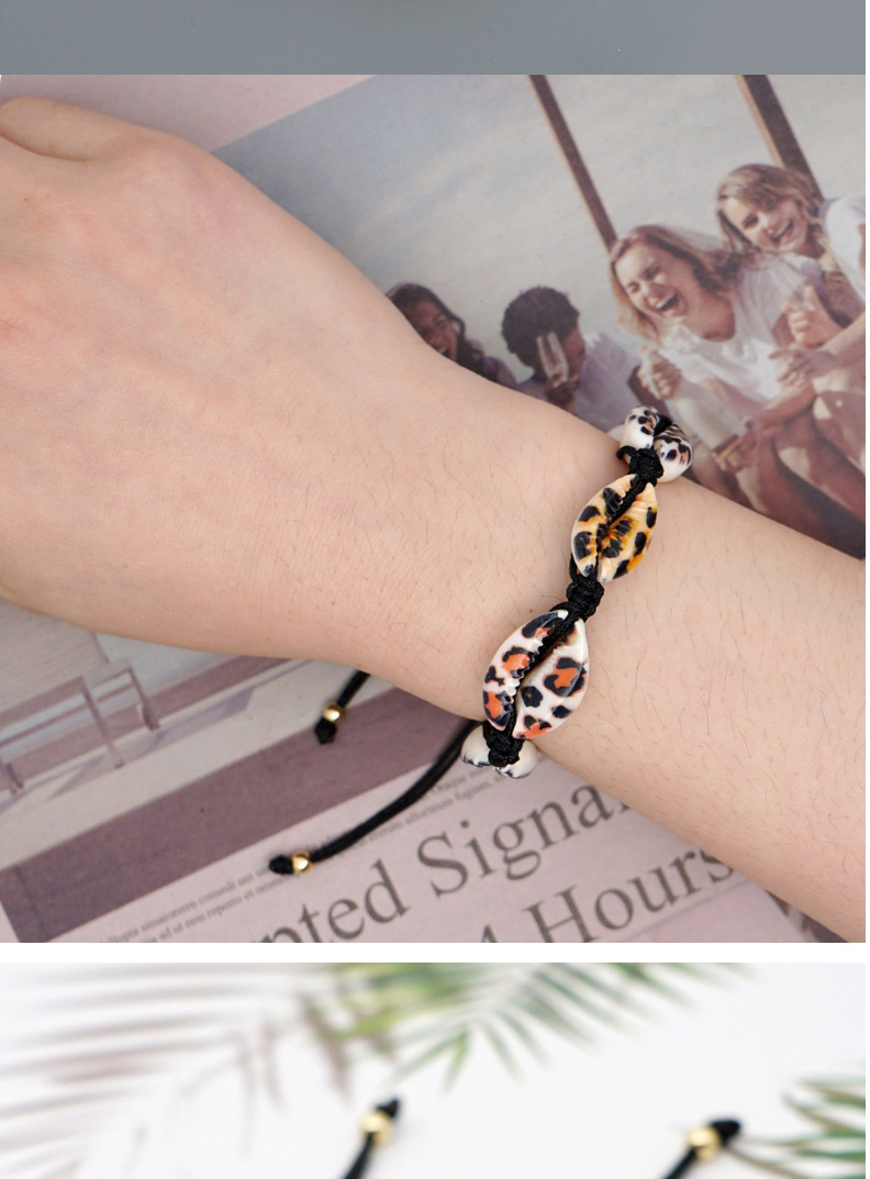 Fashion Leopard Print Natural Shell Leopard Woven Bracelet,Fashion Bracelets