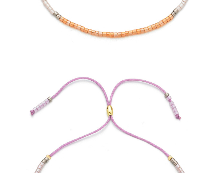 Fashion Deep Purple Hand-woven Rice Beaded Adjustable Bracelet,Beaded Bracelet