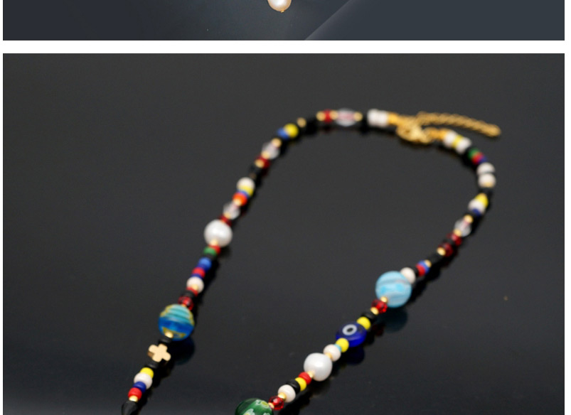 Fashion Color Mixing Natural Freshwater Pearl Crystal Rice Pearl Glass Thousand Flower Bead Necklace,Beaded Necklaces