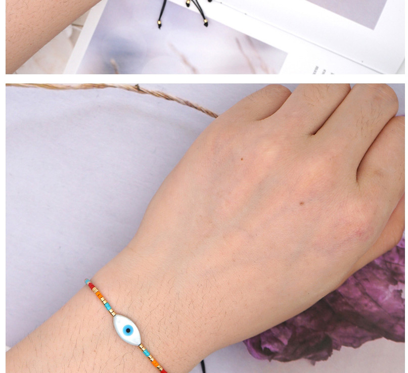 Fashion Diamond Hand-woven Rice Beads Eye Adjustable Bracelet,Beaded Bracelet