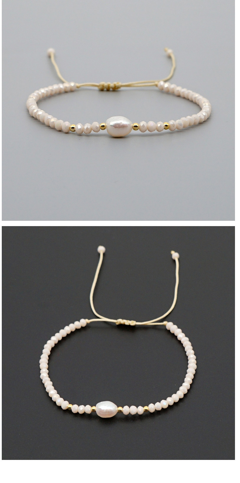 Fashion Blue Natural Pearl Hand-woven Crystal Color-preserving Gold Bead Bracelet,Fashion Bracelets