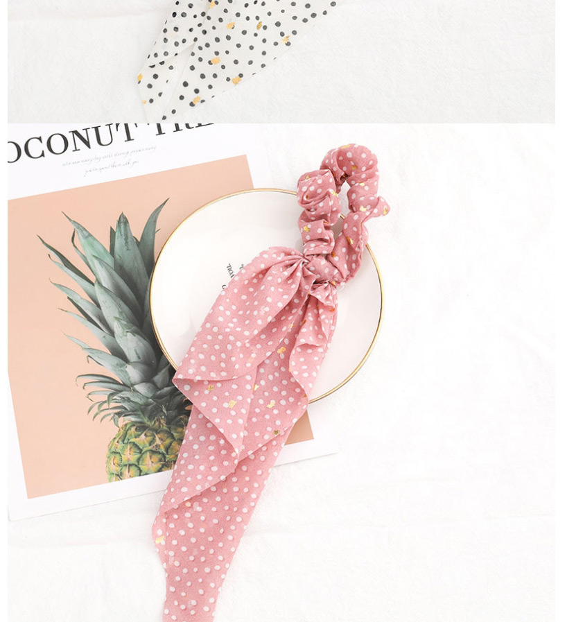 Fashion Pink Polka Dot Gold Sequined Tassel Large Intestine Loop Hair Rope,Hair Ring